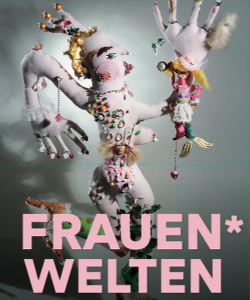 Titel: Flyerdeckblatt der Vernissage Frauenwelten